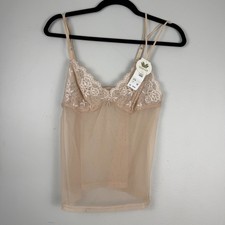 Wacoal Embrace Lace Chemise Camisole Top Women's Large Nude Adjustable Straps