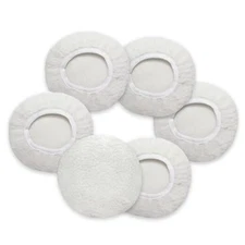 6 PCS Car Buffing Pads for Orbital Polisher, Lamb Fleece 5-6 Inch White