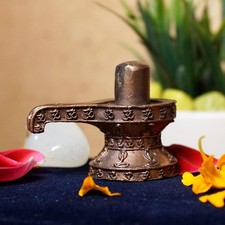 Handmade Copper Shivalinga Shivling Sacred Mahadev Idol Statue Antique Finish