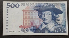 SWEDEN 500 kronor 1986, P-58b, aUNC, *VERY RARE*