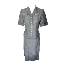 Rare 1950s Weathervane tailored by Handmacher women’s suit retro gray XS