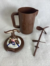 Vintage Nestle Quik  Nesquik Bunny Brown Plastic Chocolate Milk Mixer Pitcher