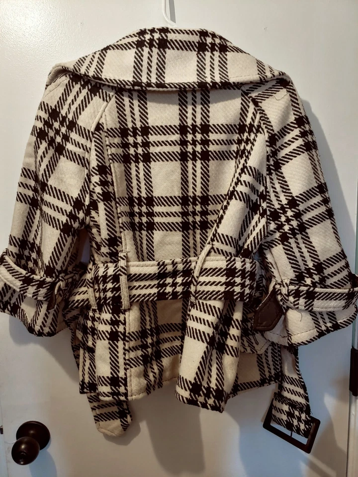 Jou Jou Women's Black and White Coat Medium - Image 2 of 3