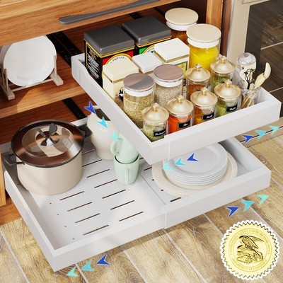 GRACENAL PULL OUT CABINET ORGANIZER KITCHEN ORGANIZERS AND STORAGE WHITE