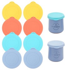 New Best La Fermiere Yogurt Jar Lids Silicone, 8 Packs Reusable Covers, Airtight