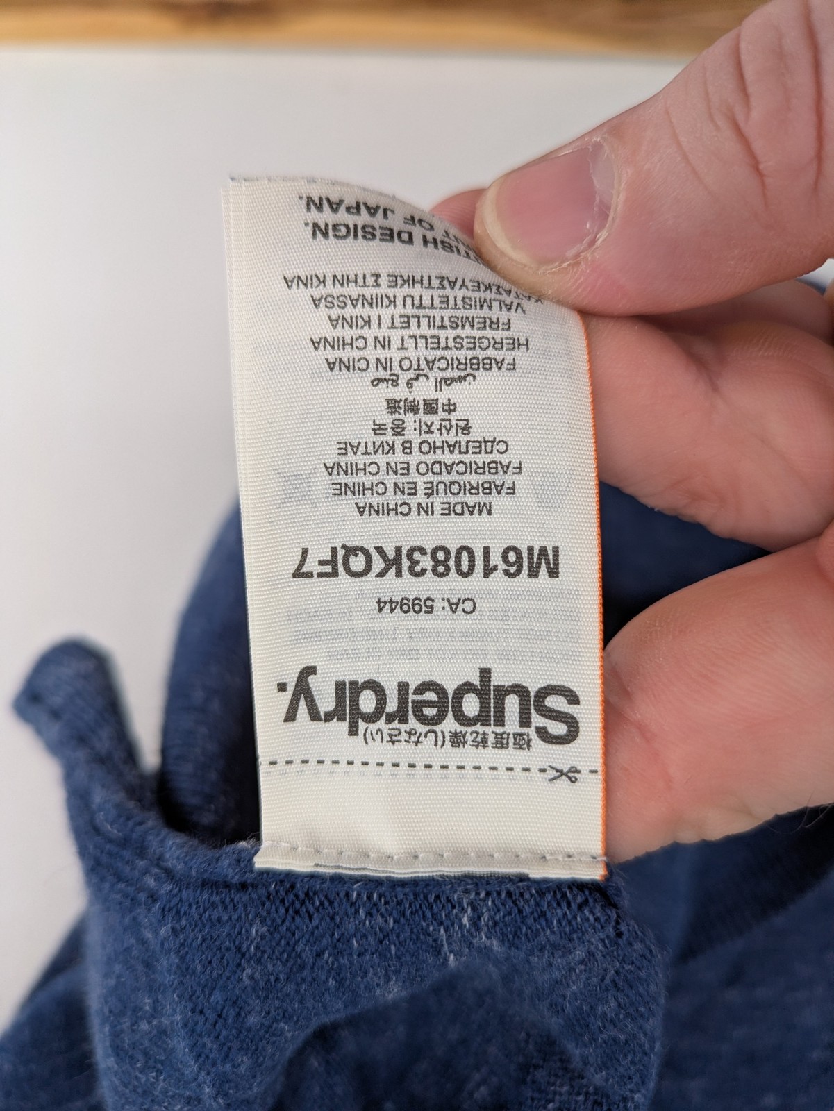 Superdry Herren Premium Strick Pullover XL Blau Baumwolle Kaschmir Pulli image 7
