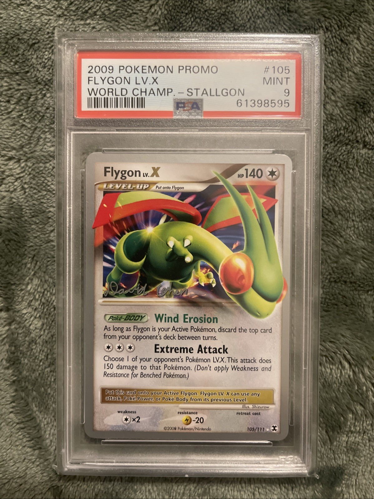 2009 Pokemon Promo Flygon LV.X World Champ.- Stallgon #105 Psa9