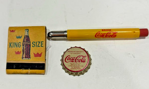 570 - Coca Cola Lot - 1955 Matches, 1950's Bullet Pencil,  & 1950's Coke Cap!
