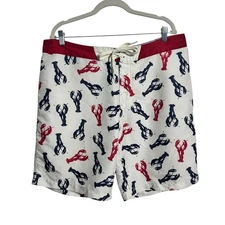 Sperry Cape Critters Lobster Performance Board Shorts Men 38 Coastal Beach Vacay