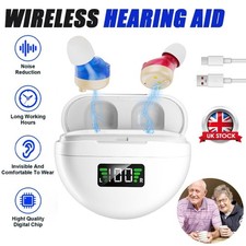 1 Pair Rechargeable Digital Hearing Aids In-Ear Invisible Sound Voice Amplifier