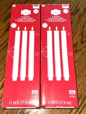 New 2 Lot 6ct 11" FLAMELESS TAPER CANDLES LED TIMER HOLIDAY TIME CHRISTMAS