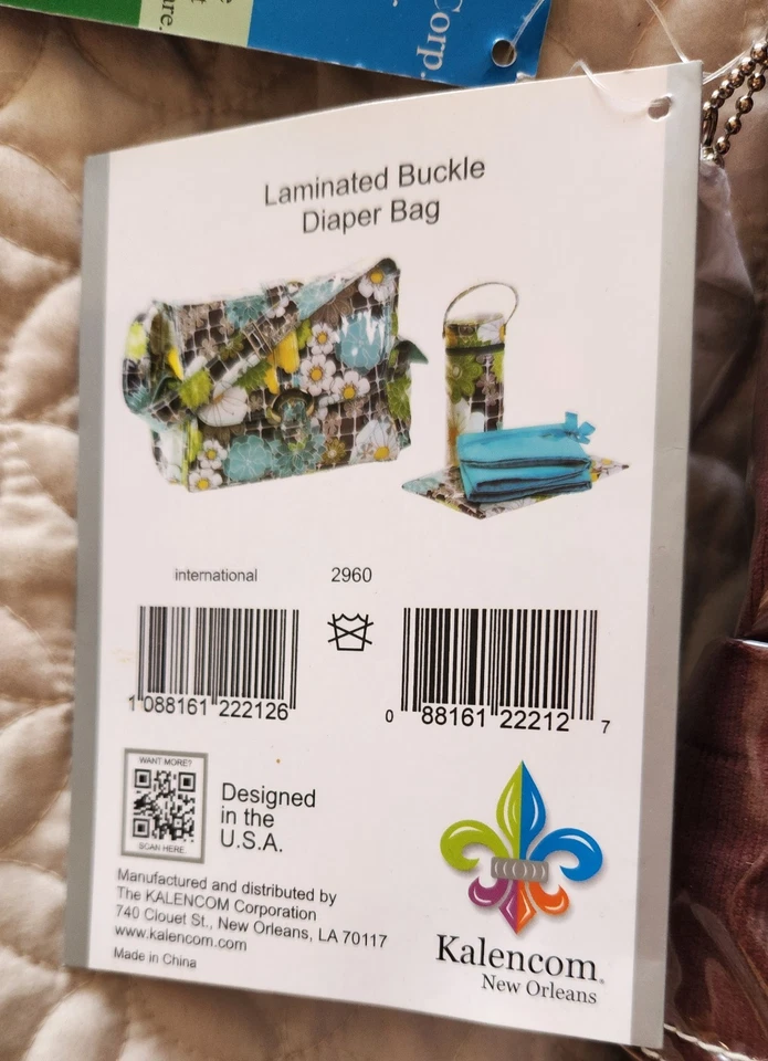 Kalencom Water Resistant Coated Diaper Bag with Magnetic Buckle NWT - Image 3 of 4