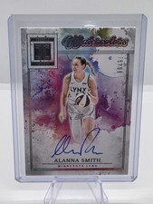 Alanna Smith 2025 Panini Impeccable WNBA Watercolors On-Card Auto /99 Lynx/Wings