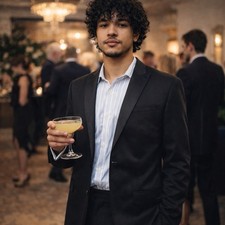 Express Tuxedo Mens Blazer Jacket 38R Black Satin Wool Photographer Slim Prom