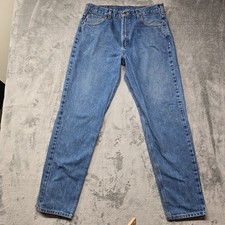 Carhartt B17DST Jeans Mens 36X34 Blue Denim Relaxed Fit Tapered-Leg Workwear