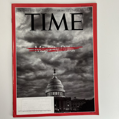 Time Magazine 2013 October Majority Rules Capitol Washington DC Obamacare Nascar