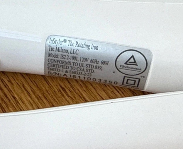 InStyler Wet to Dry Rotating Curling Iron Brush IS2.2-1001 Blue 1.25" TESTED