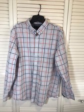 Banana Republic Button Down Shirt Mens Large Soft Wash Standard Fit Cotton Plaid