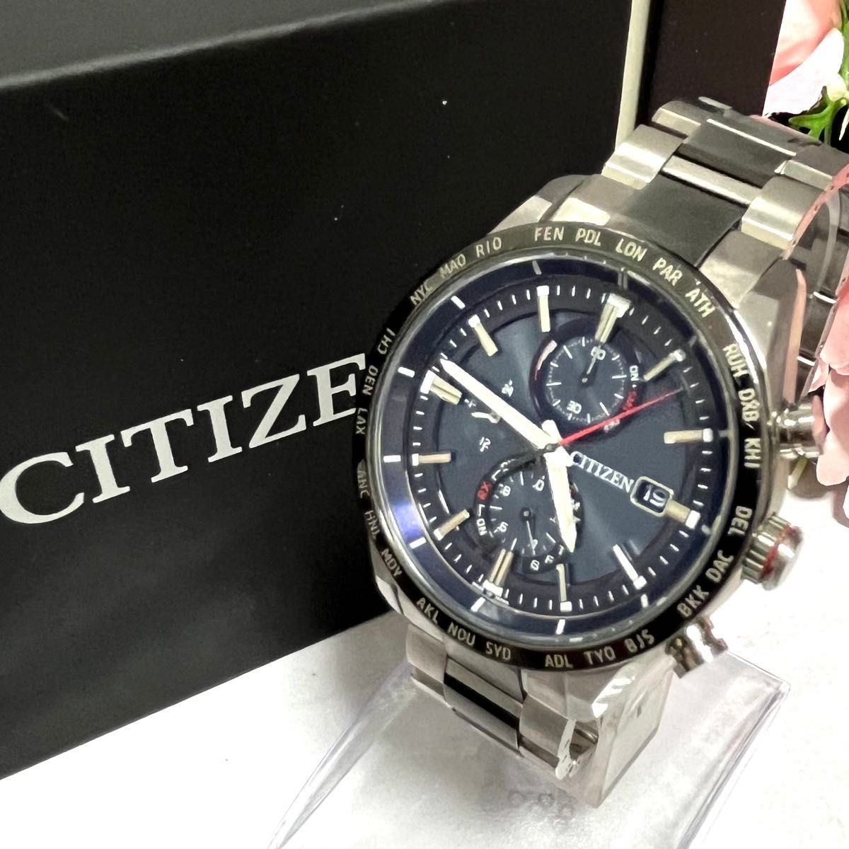 AT8186-51L【CITIZEN/ATTESA】 Citizen Attesa AT8186-51L Blue Dial Eco-Drive Radio Titanium