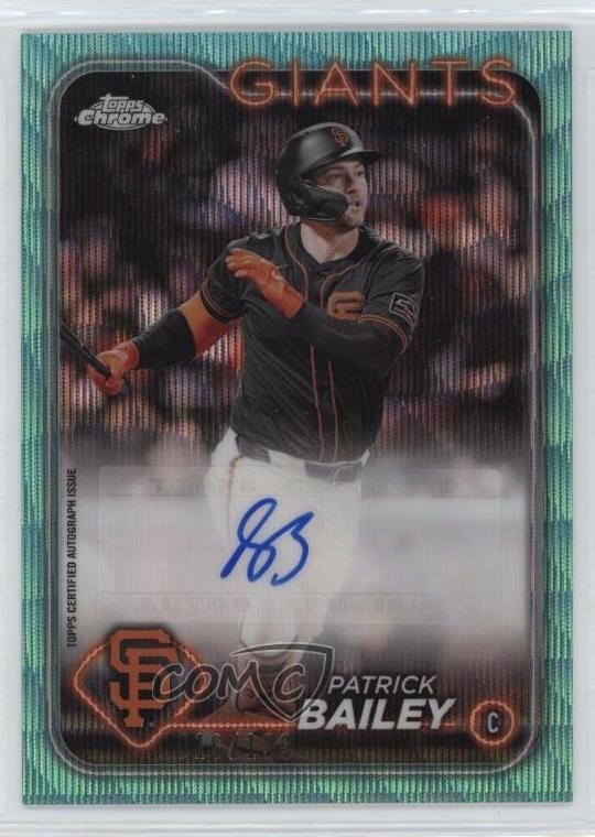 2024 Topps Chrome Update Aqua Wave Refractor /199 Patrick Bailey Auto 1i98
