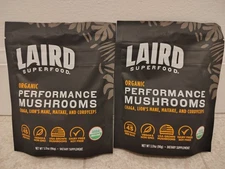 Laird Superfood Organic Performance Mushrooms Blend, Lion's Mane - Pack of 2