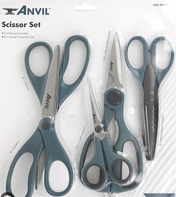 Scissors Set (5-pack) | Anvil De Grip Assorted Scissor With Tijeras | eBay