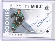 2019-20 SP Authentic Sam Steel '18-19 Sign of the Times Rookies Auto Card /99