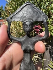 Antique Iron Metal Figure Woman Ceremonial Indigenous Tribe Artifact Africa RARE