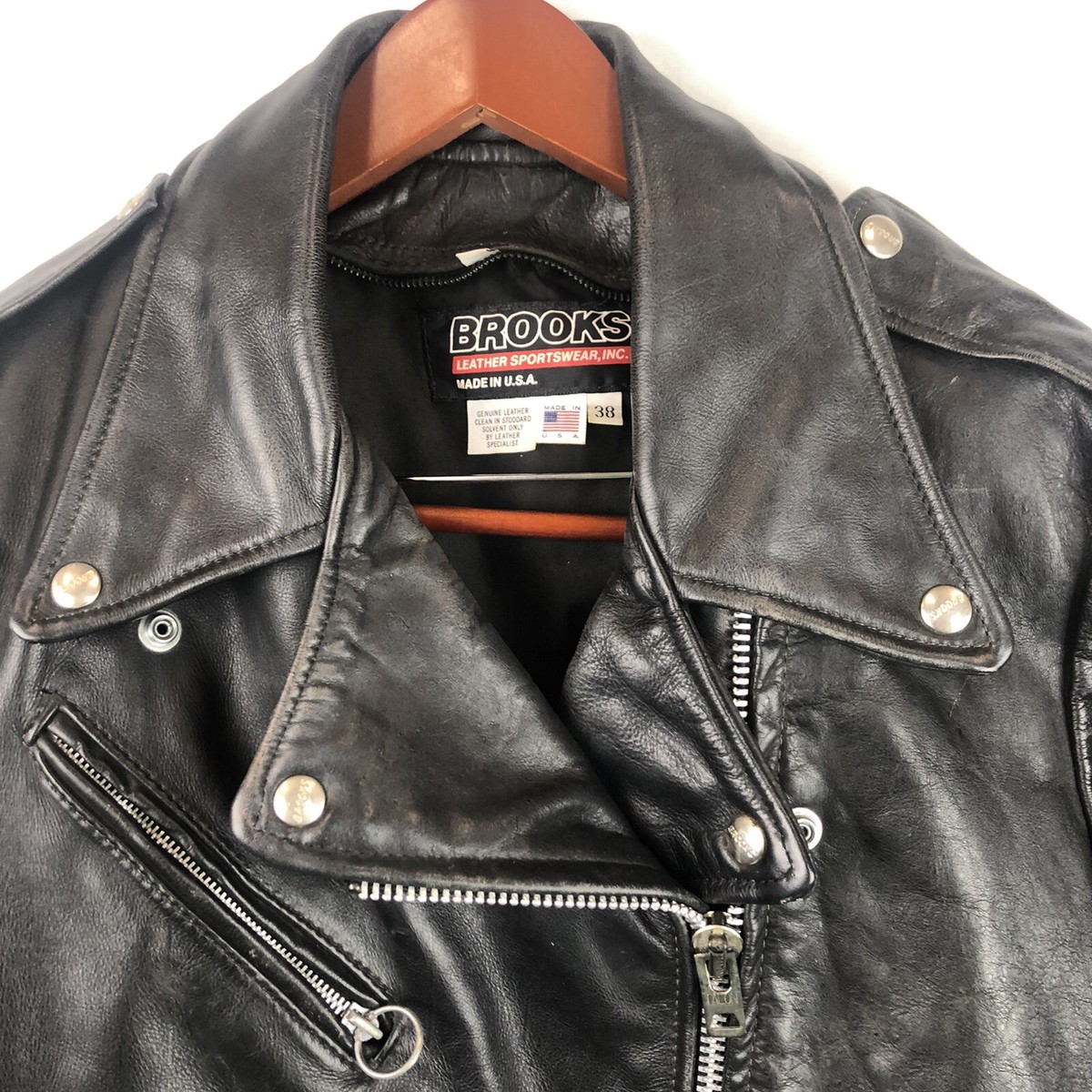 Brooks Leather Sportswear Womens Belted Brando Moto Jacket