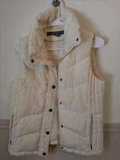 Women's Kenneth Cole Reaction Down Puffer vest Cream.  Size Small