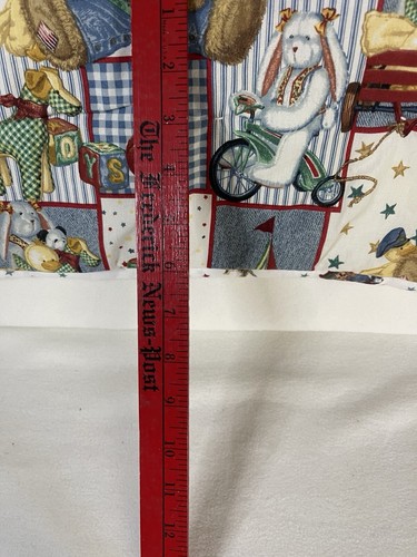 Trapunta vintage blu Jean Teddy Me reversibile culla coperta bambino 36”x42” - Foto 5 di 9