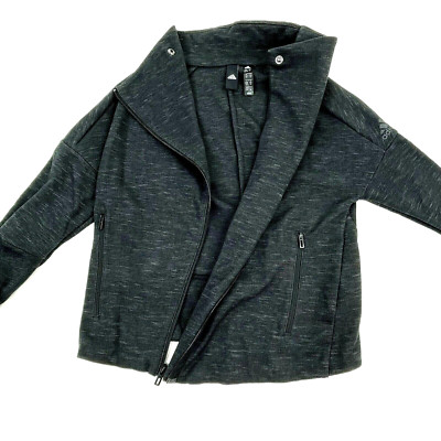 Adidas Track Jacket Women Small Black Heart Racer Diagonal Full Zip Long Sleeve