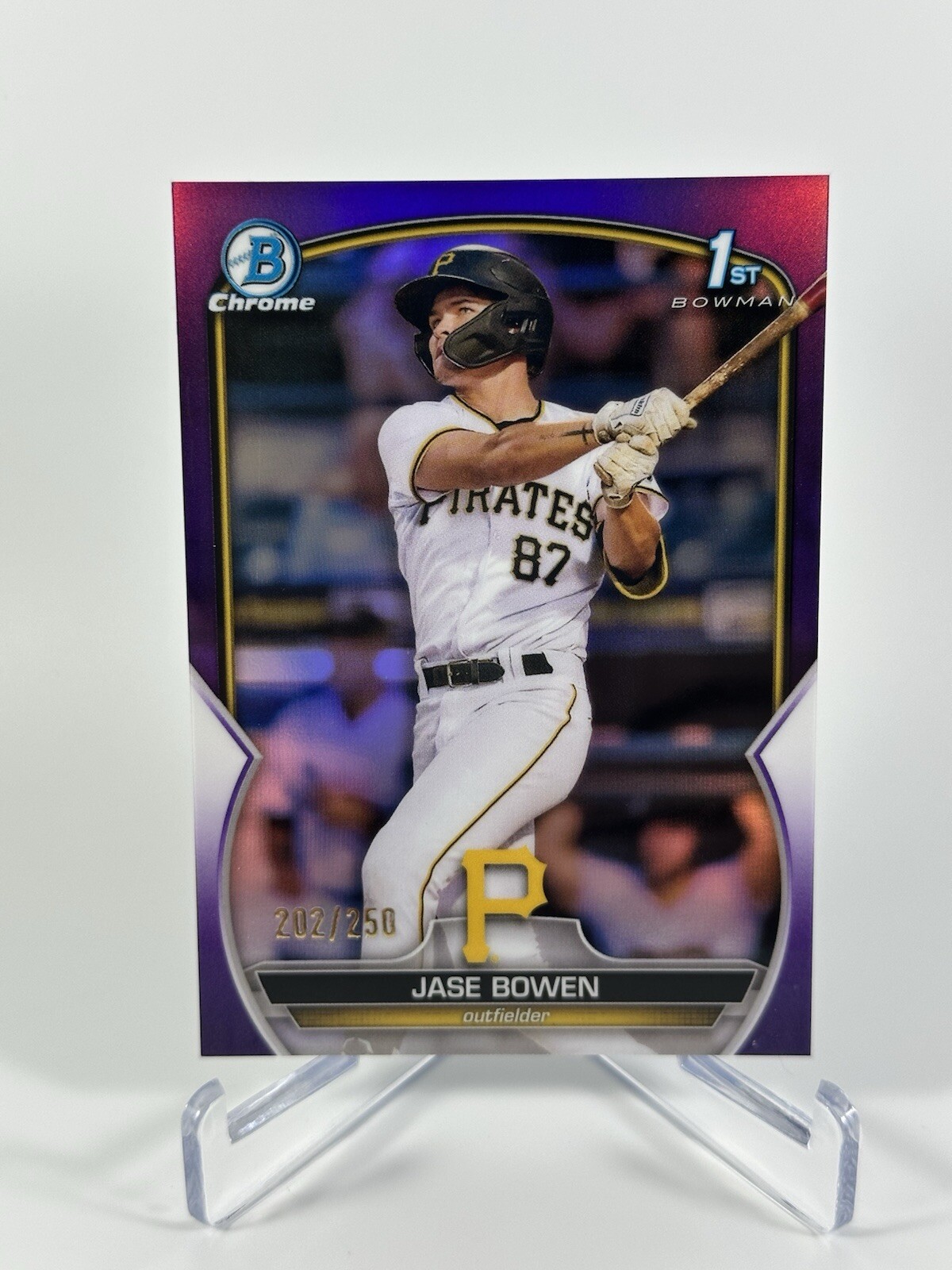 2023 BOWMAN CHROME 1ST Jase Bowen #BCP-146 PURPLE REFRACTOR PIRATES /250