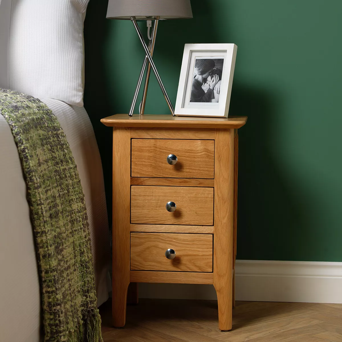 Bergen Light Oak Bedside Table Scandinavian Style Bedroom