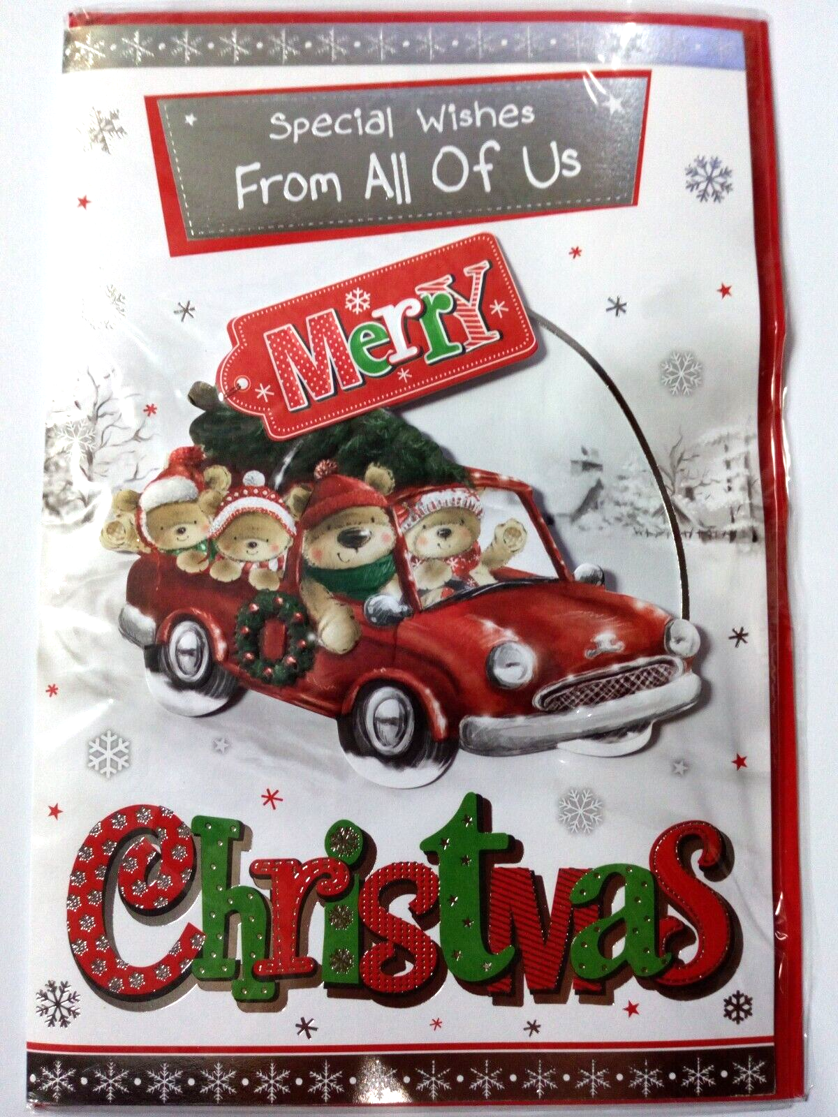 Special Wishes from All of Us Christmas Greetings Card 6x9 (X79)