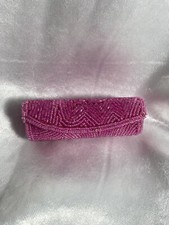 Mary Kay Pink Lipstick Case Beaded Signature Full Size With Mirror New MK