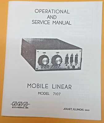 OMS-ABC-7107 Mobile Tube Linear Amplifier Operational and Service Manual