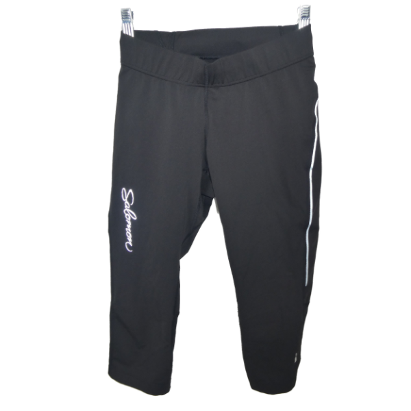 Leggings Salomon donna nero S 24x16 ACTi lite crop con rete elasticizzata pantaloni Capri