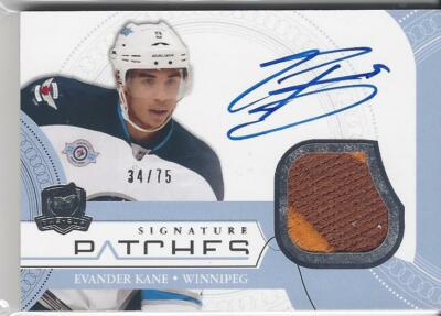 Evander Kane 2011-12 The Cup Signature Patches #SPEK 34/75 au/jsy Winnipeg Jets