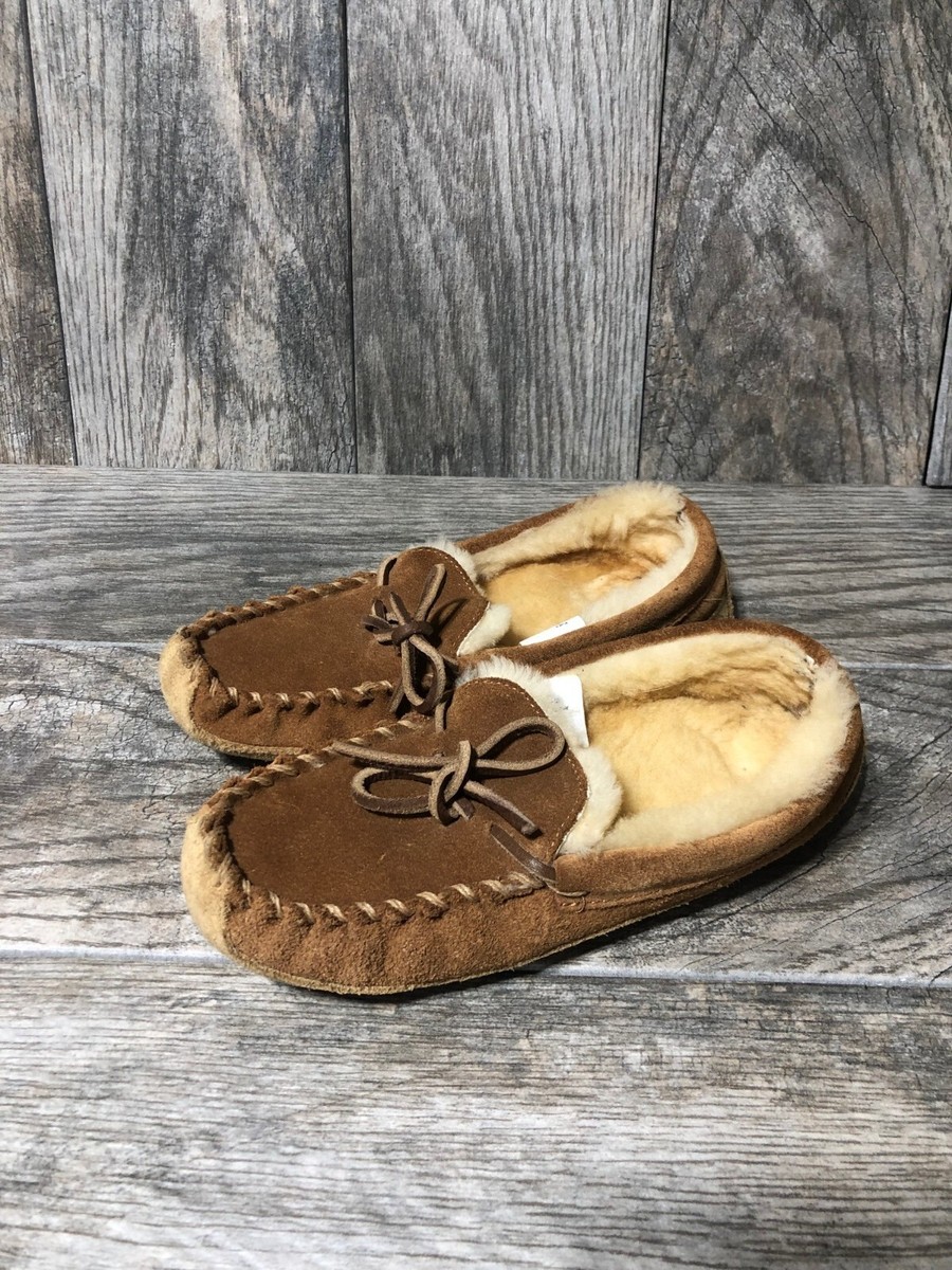Bean Kids Youth Wicked Good Suede Leather Shearling Slippers