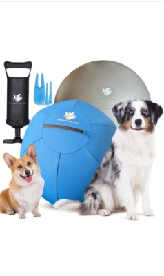 Herding Ball for Dogs - 25  - Heavy Duty Dual Layer, Thick Anti-Burst Ball +Pump