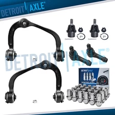 4WD Front Upper Control Arm Ball Joint + Tierod + 24pc Lug Nut for F-150 Mark LT