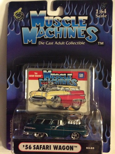 MUSCLE MACHINES 1956 PONTIAC SAFARI WAGON 1/64 56 STATION WAGON - Picture 2 of 3
