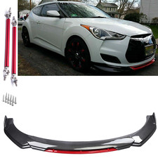 For Hyundai Veloster Front Bumper Lip Spoiler Splitter Carbon Fiber Red For Hyundai Veloster Front Bumper Lip Spoiler Splitter Carbon Fiber Red