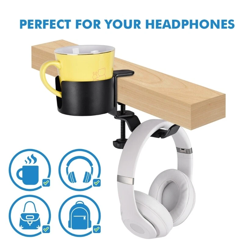 Earbud Organizer Cup Mark Holder Stand Headset Headphone Hook 360