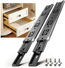 AOLISHENG 5 Pair Full Extension Drawer Slides Rails 10 12 14 16 18 20 22 24 Inch