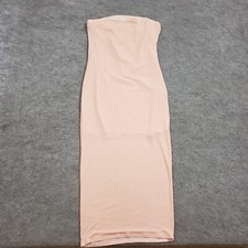 Asos Dress Womens 6 Nude Pink Bodycon Long Sleeveless Strapless Casual Ladies *