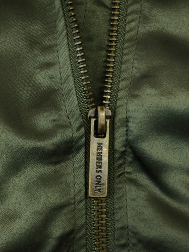 Vintage Style MEMBERS ONLY Boys 6X Olive Green Satin Bomber Racer Flight Jacket - Picture 4 of 13