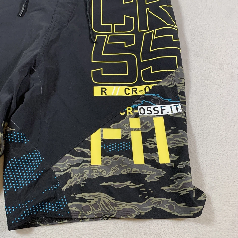 Reebok Crossfit Shorts Mens Size 40 Black Camouflage Athletic Training Gym 10" - Image 2 of 4
