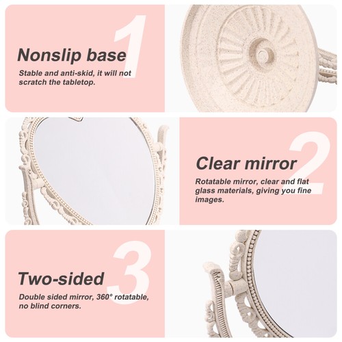 Heart- Shaped Vanity Mirror Double- Sided Magnifying Makeup Mirror - Picture 4 of 12